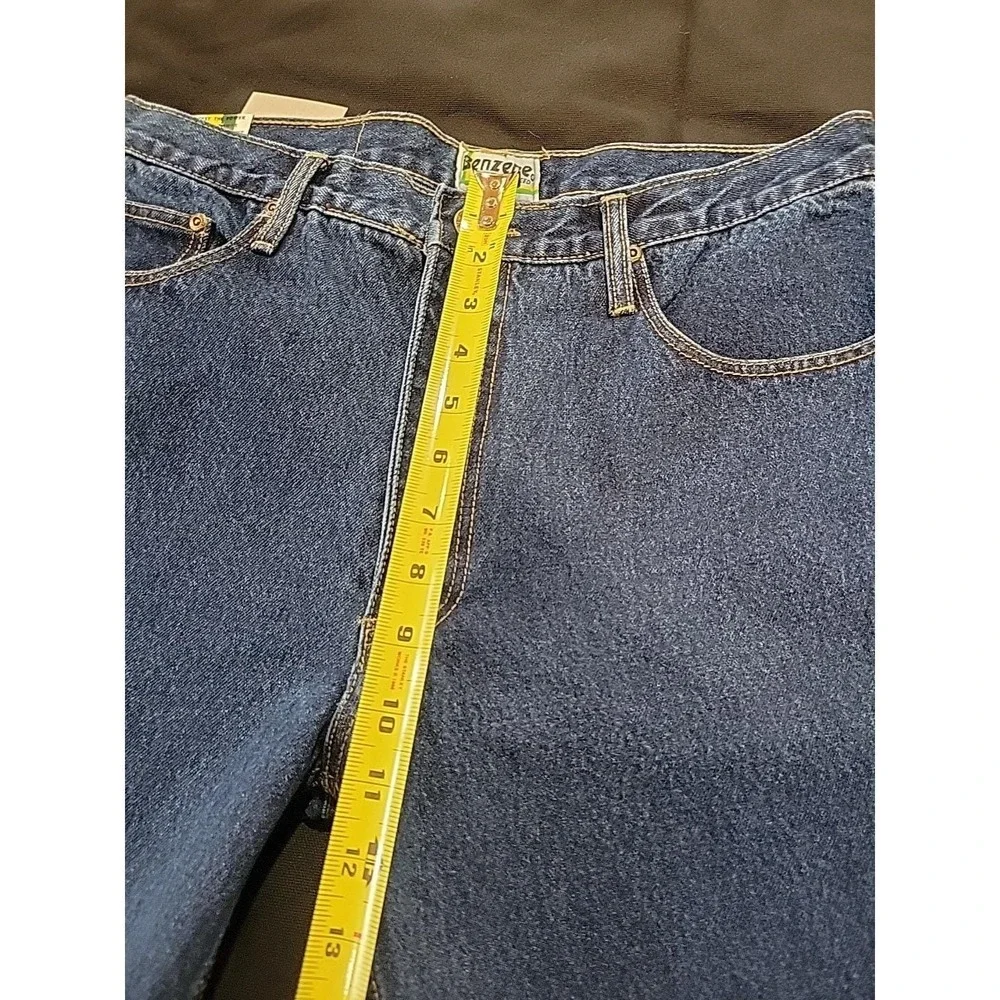 Benzene Sports Jeans Mens 34 Blue Denim Addicted To Speed NWT Vintage Y2K